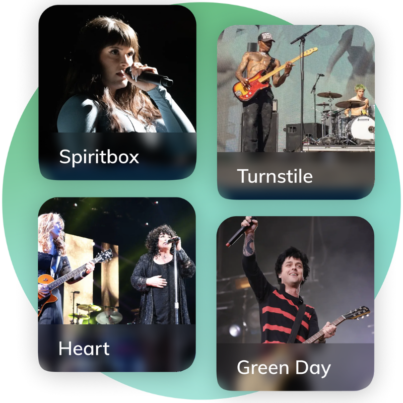 Rock in 2024 featuring Spiritbox, Turnstile, Heart, and Green Day