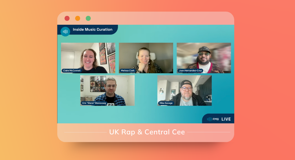 Still shot from Inside Music Curation video featuring Feed.fm music curators talking about 2024 music trends